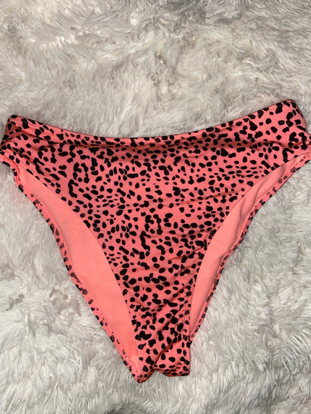 Coral Pink Leopard Print Bikini Bottoms